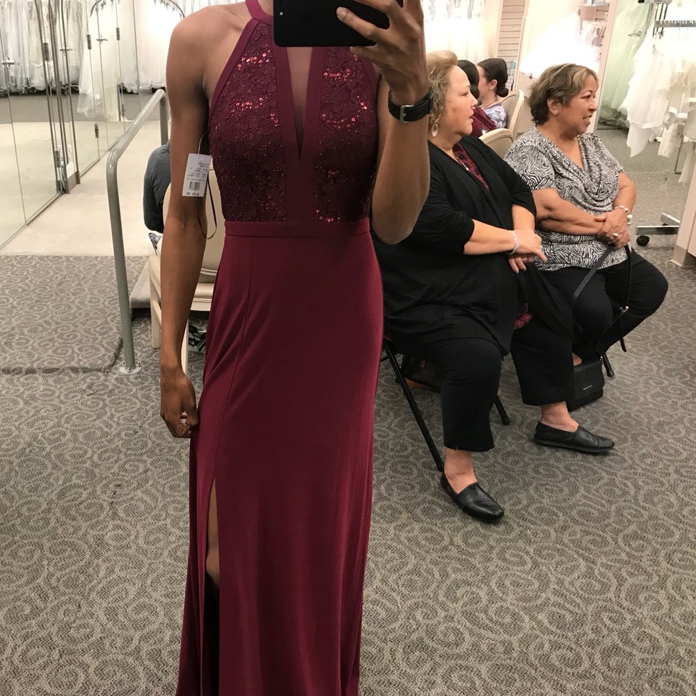 Burgundy dress
